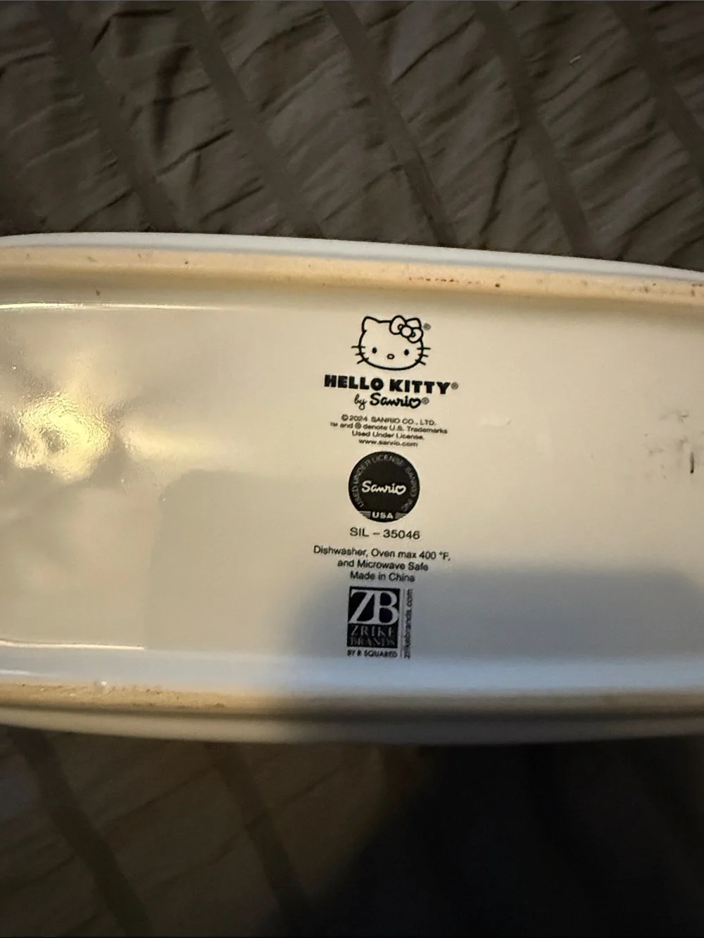 Hello Kitty White and Black Halloween Ceramic Baking Dish